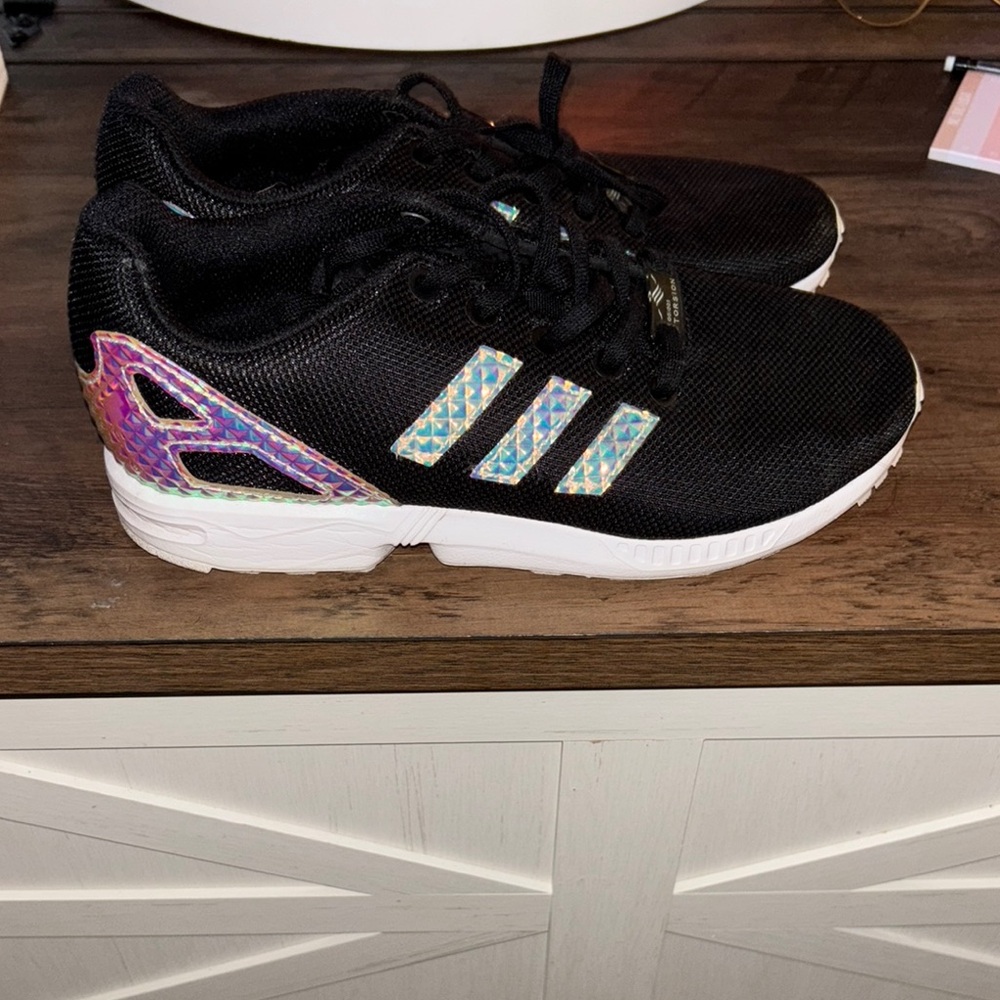 Adidas Black and Metallic Athletic Shoes